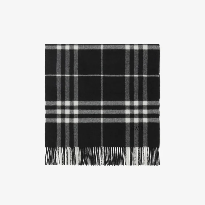 Sciarpa in cashmere a quadri larghi