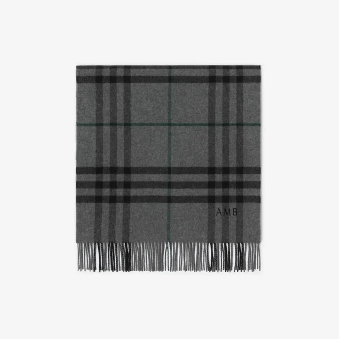 Sciarpa in cashmere a quadri larghi