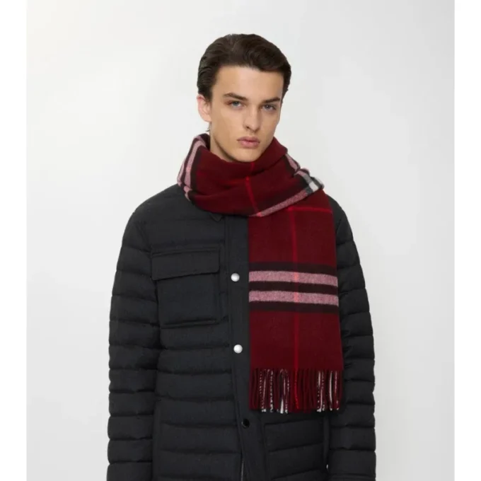 Sciarpa in cashmere a quadri larghi
