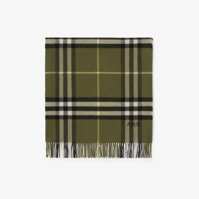 Sciarpa in cashmere a quadri larghi