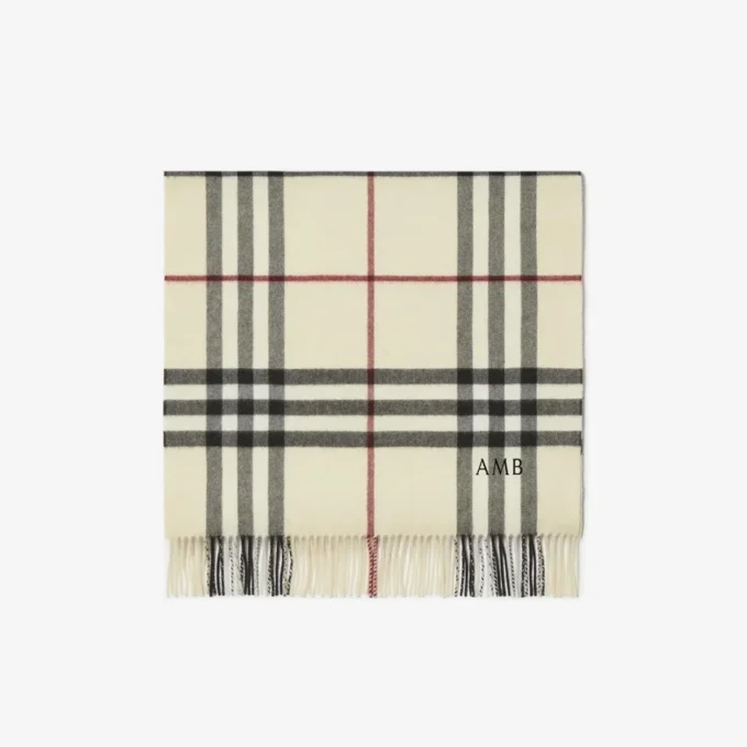 Sciarpa in cashmere a quadri larghi