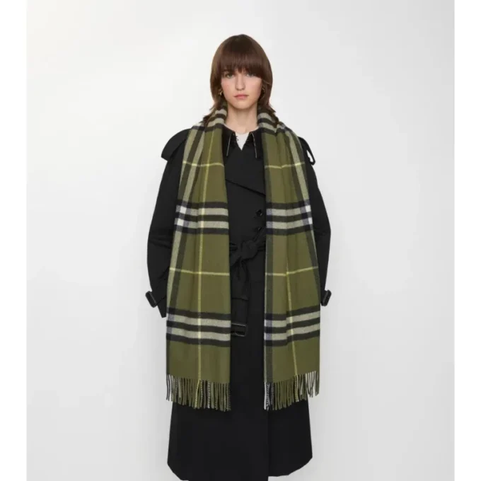 Sciarpa in cashmere a quadri larghi