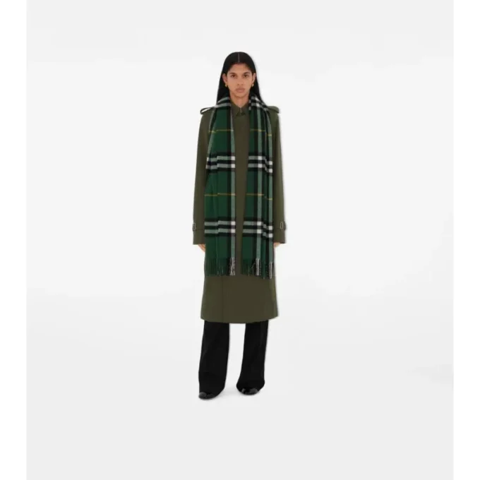 Sciarpa in cashmere a quadri larghi