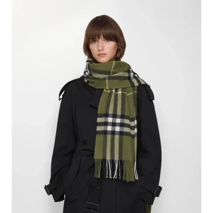 Sciarpa in cashmere a quadri larghi