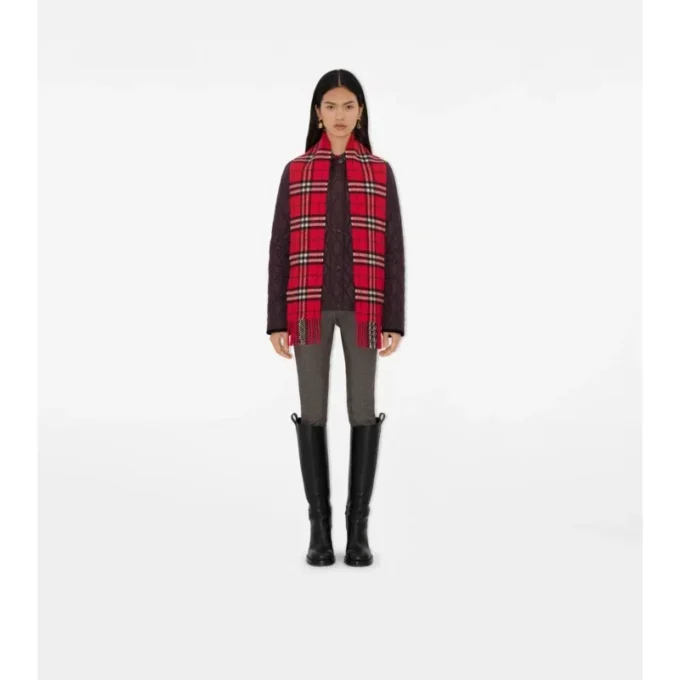 Sciarpa in cashmere a quadri stretti