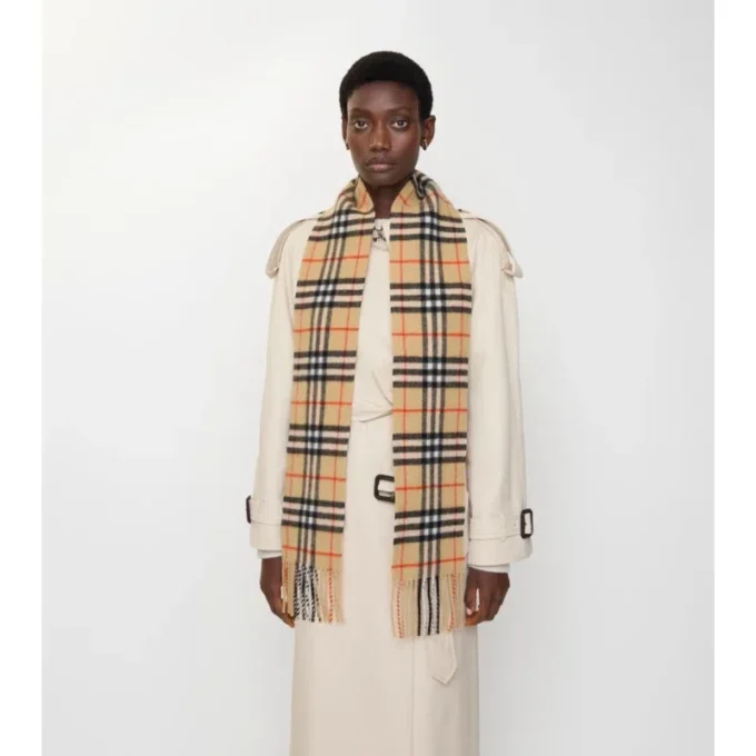 Sciarpa in cashmere a quadri stretti