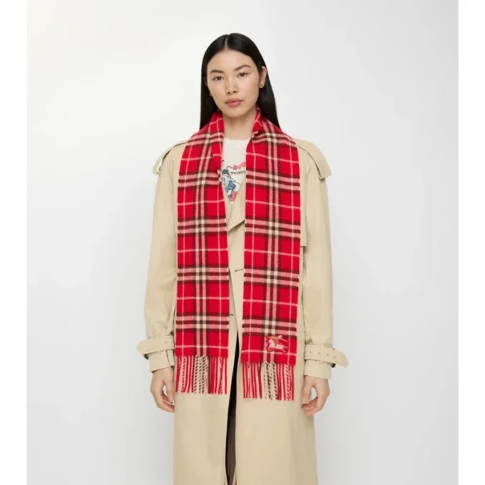 Sciarpa in cashmere a quadri stretti