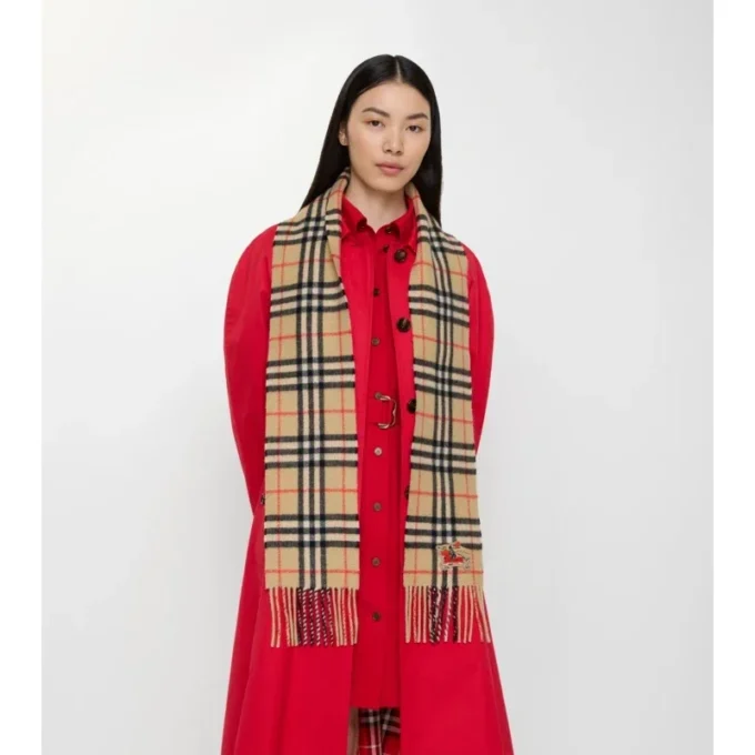 Sciarpa in cashmere a quadri stretti