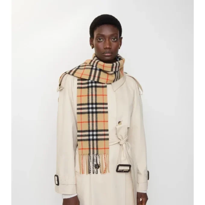 Sciarpa in cashmere a quadri stretti