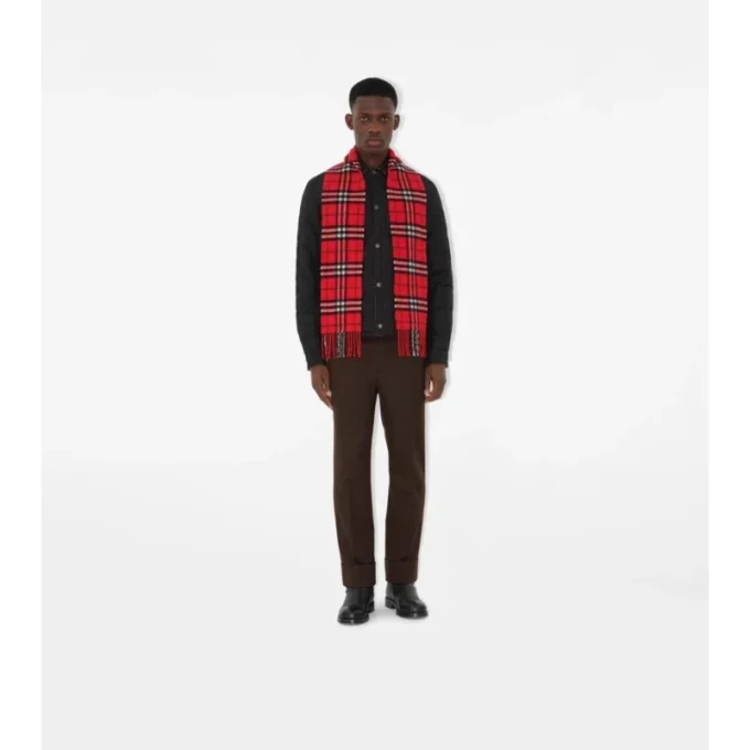 Sciarpa in cashmere a quadri stretti