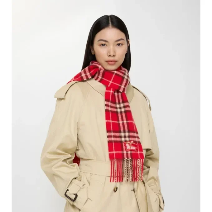 Sciarpa in cashmere a quadri stretti
