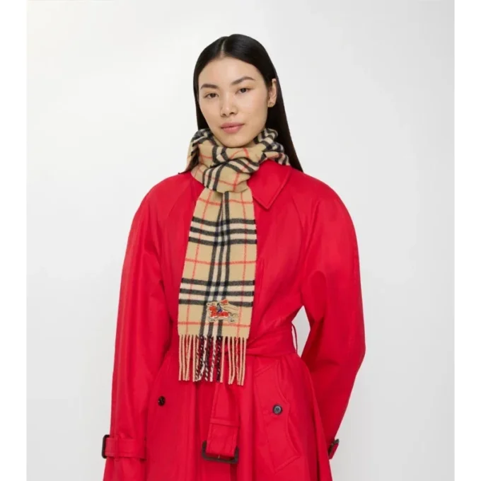 Sciarpa in cashmere a quadri stretti