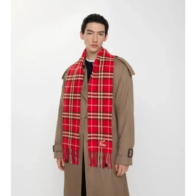 Sciarpa in cashmere a quadri stretti