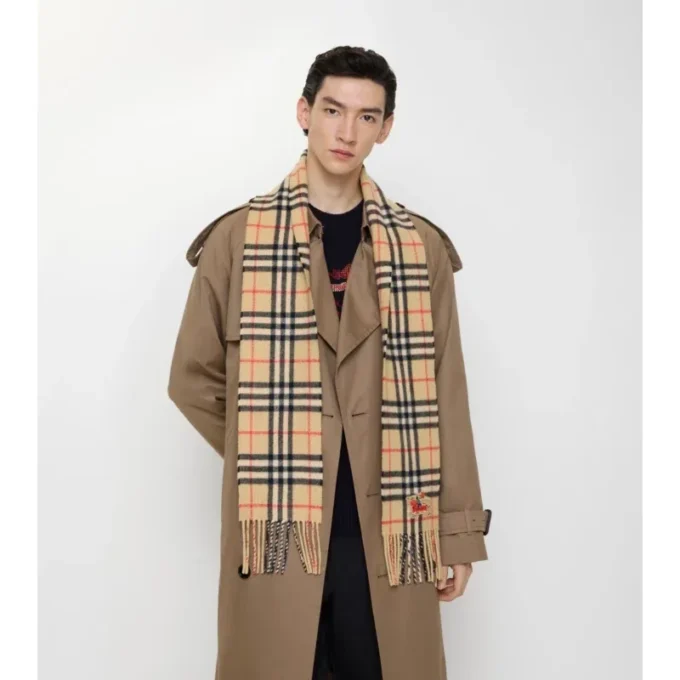 Sciarpa in cashmere a quadri stretti