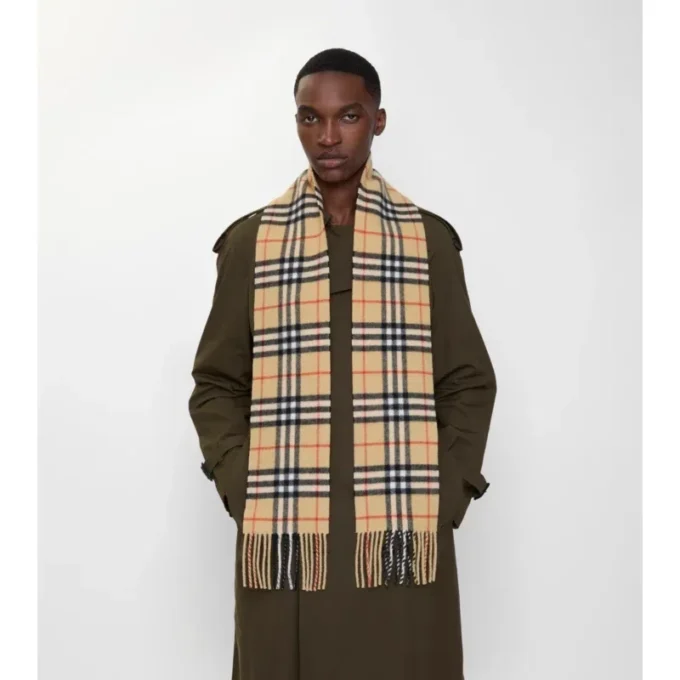 Sciarpa in cashmere a quadri stretti