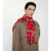 Sciarpa in cashmere a quadri stretti