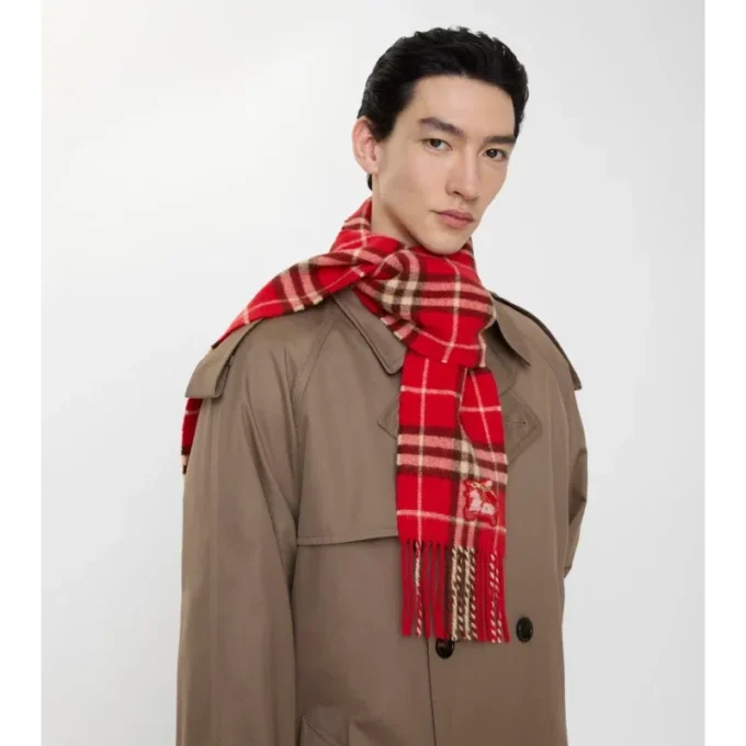 Sciarpa in cashmere a quadri stretti