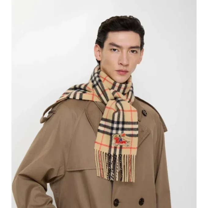 Sciarpa in cashmere a quadri stretti