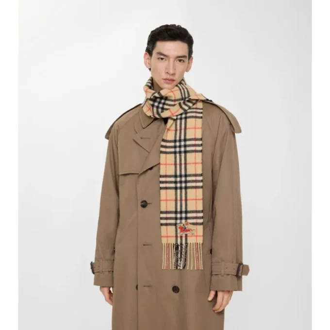 Sciarpa in cashmere a quadri stretti