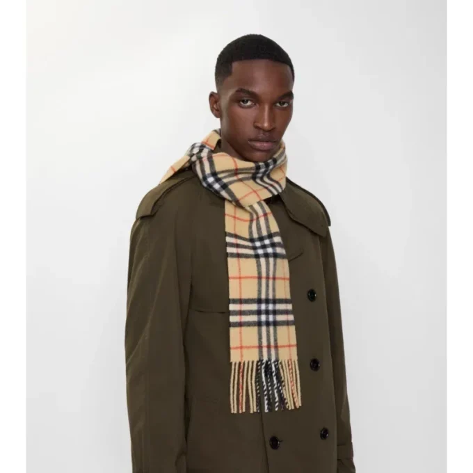 Sciarpa in cashmere a quadri stretti