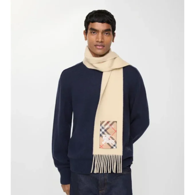 Sciarpa in cashmere Check Label
