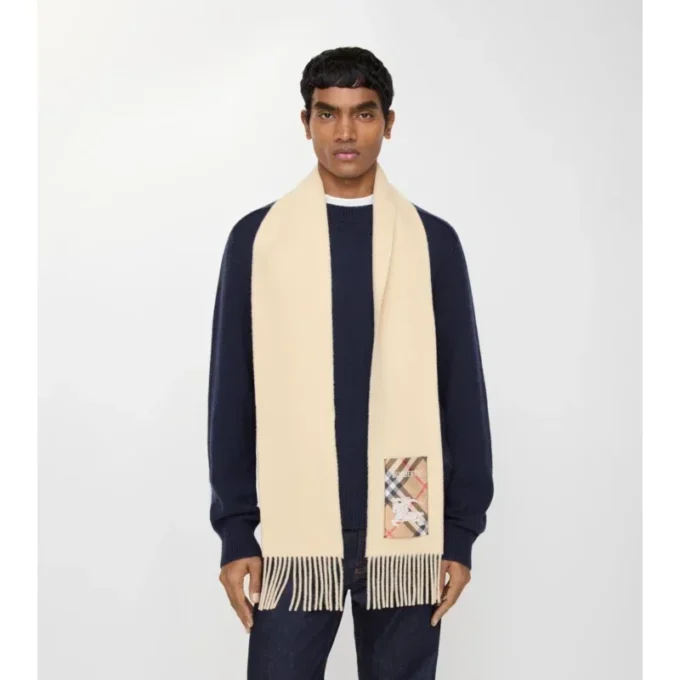 Sciarpa in cashmere Check Label