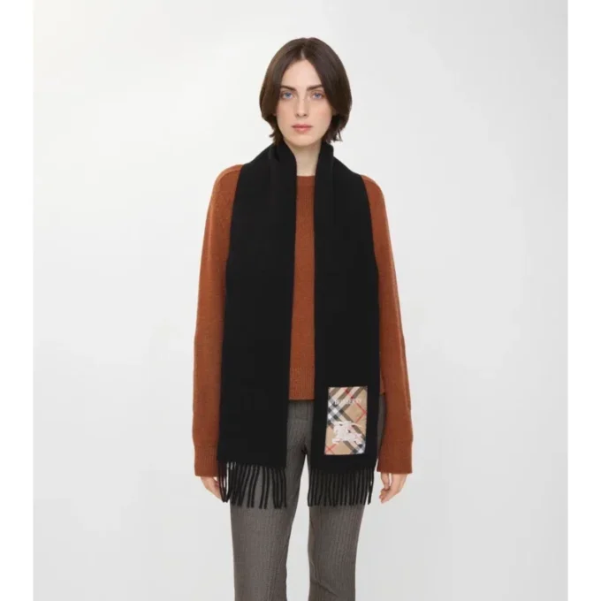 Sciarpa in cashmere Check Label