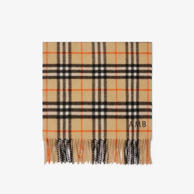 Sciarpa in cashmere con motivo a quadri
