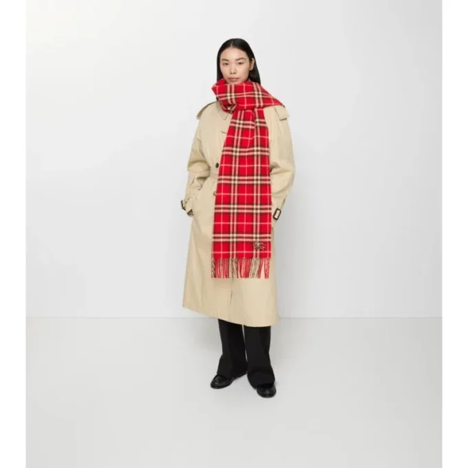 Sciarpa in cashmere con motivo a quadri