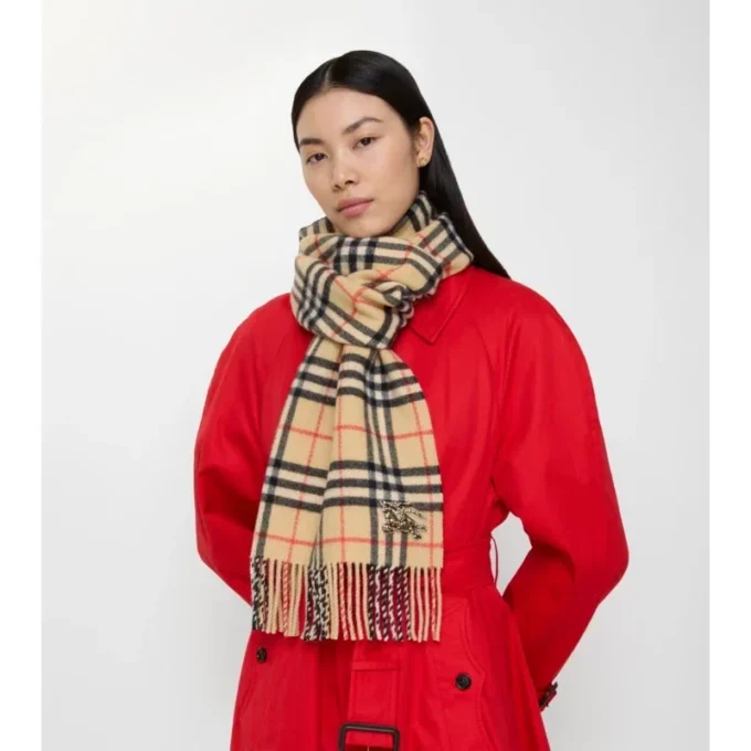 Sciarpa in cashmere con motivo a quadri