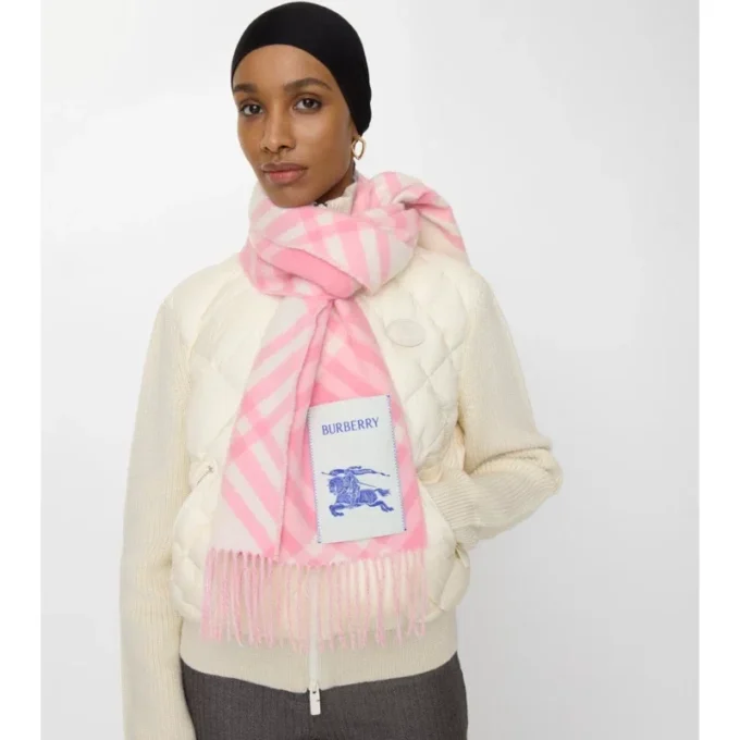 Sciarpa in cashmere con motivo a quadri