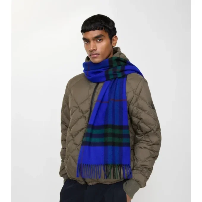 Sciarpa in cashmere con motivo a quadri
