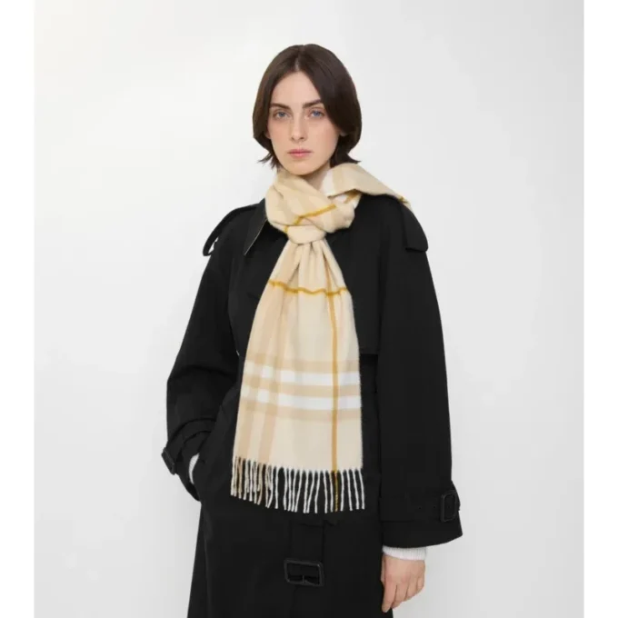 Sciarpa in cashmere con motivo a quadri
