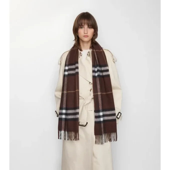 Sciarpa in cashmere con motivo a quadri