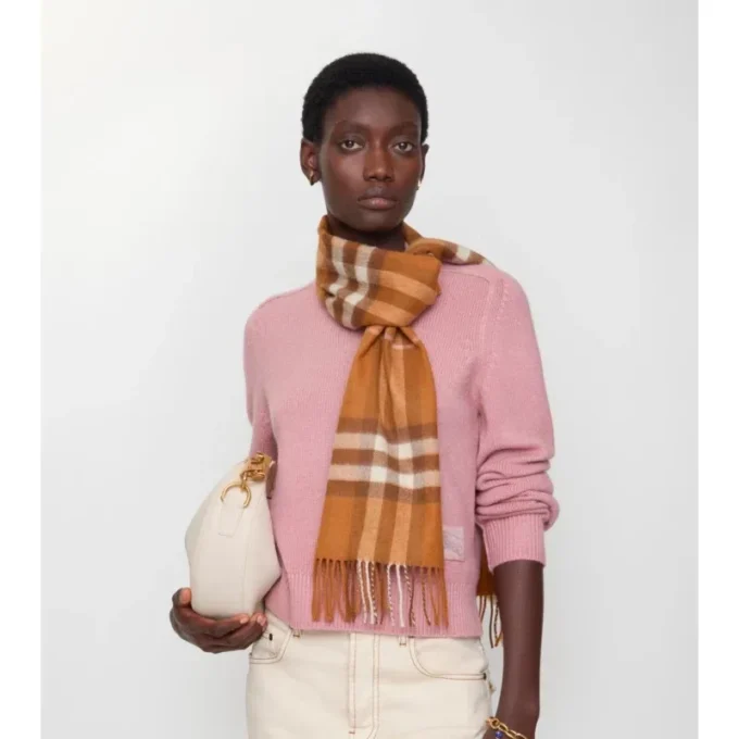 Sciarpa in cashmere con motivo a quadri