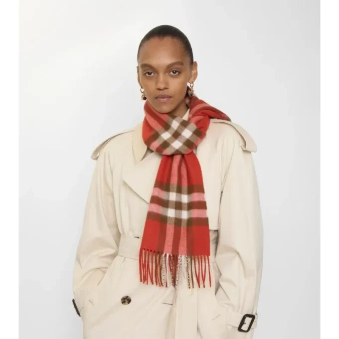 Sciarpa in cashmere con motivo a quadri