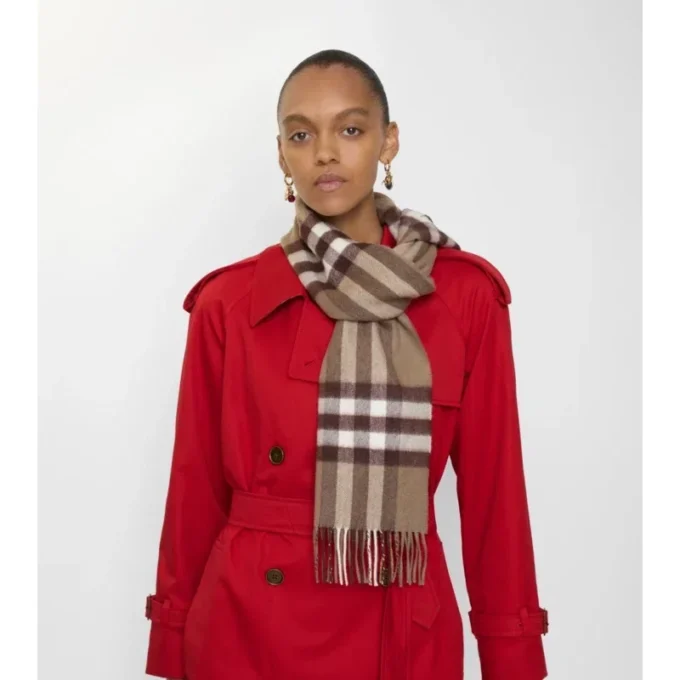 Sciarpa in cashmere con motivo a quadri