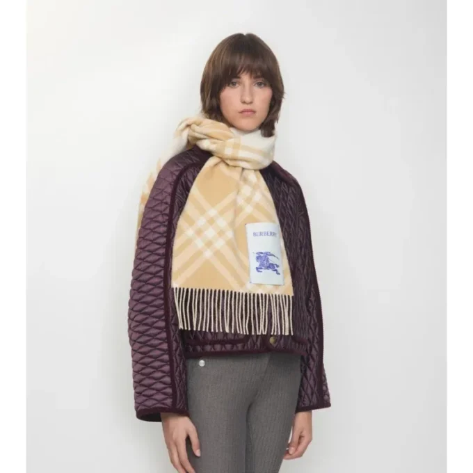 Sciarpa in cashmere con motivo a quadri