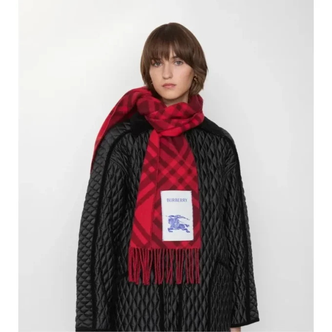Sciarpa in cashmere con motivo a quadri