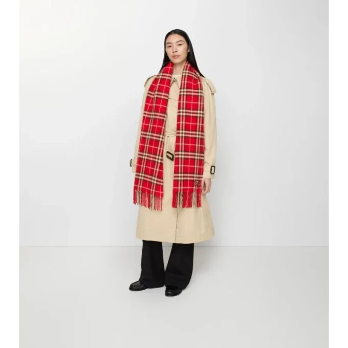 Sciarpa in cashmere con motivo a quadri