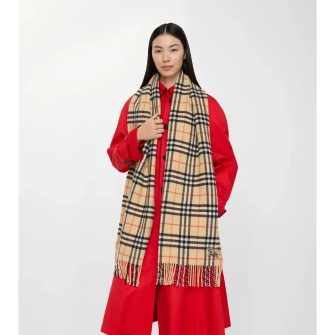 Sciarpa in cashmere con motivo a quadri