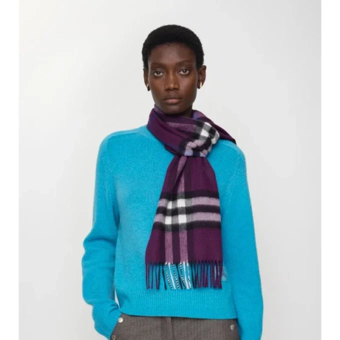 Sciarpa in cashmere con motivo a quadri