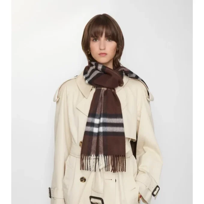Sciarpa in cashmere con motivo a quadri