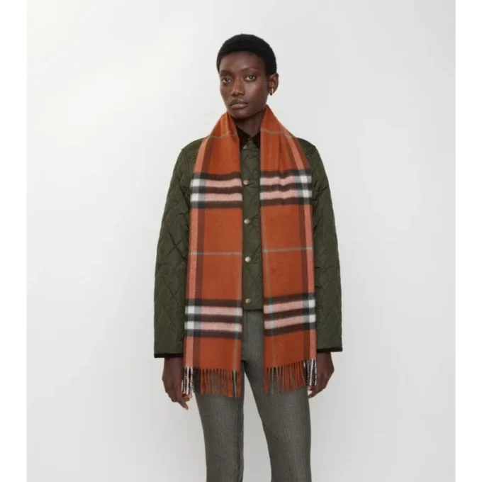 Sciarpa in cashmere con motivo a quadri