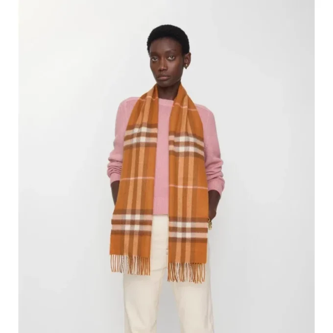 Sciarpa in cashmere con motivo a quadri