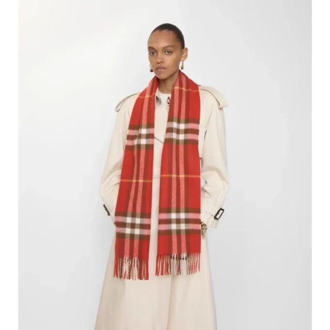 Sciarpa in cashmere con motivo a quadri