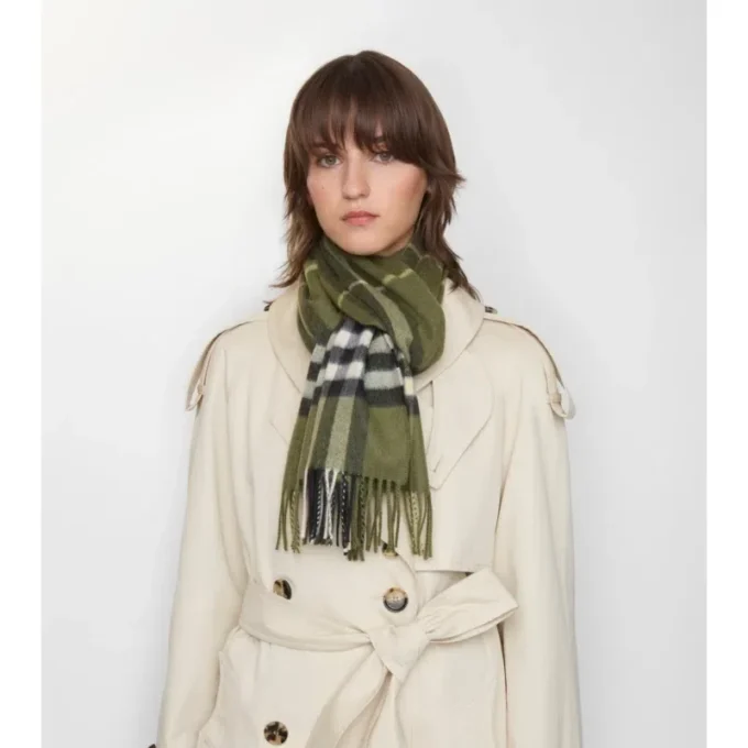 Sciarpa in cashmere con motivo a quadri