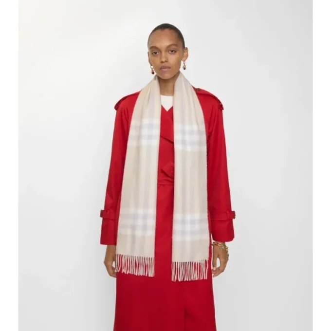 Sciarpa in cashmere con motivo a quadri