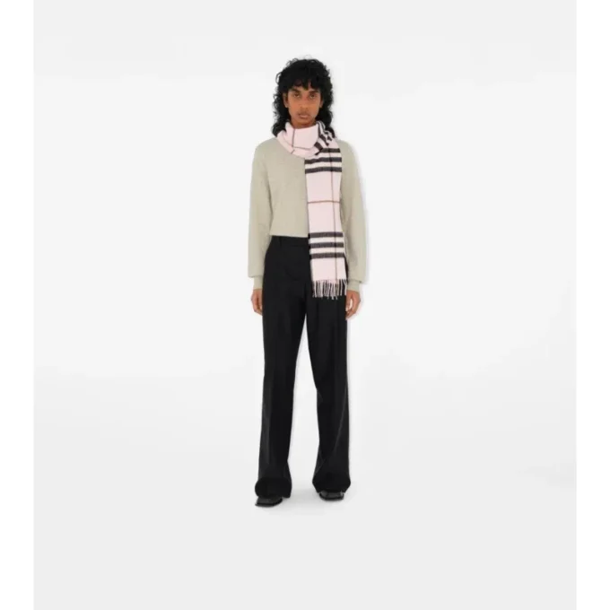 Sciarpa in cashmere con motivo a quadri