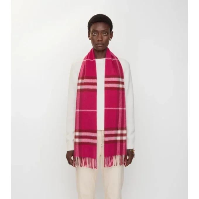 Sciarpa in cashmere con motivo a quadri